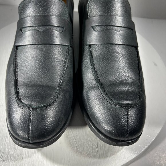 Sandro Moscoloni Mens Size 10 Leather Loafers Shoes Dress Black Apron Split Toe - Picture 4 of 12